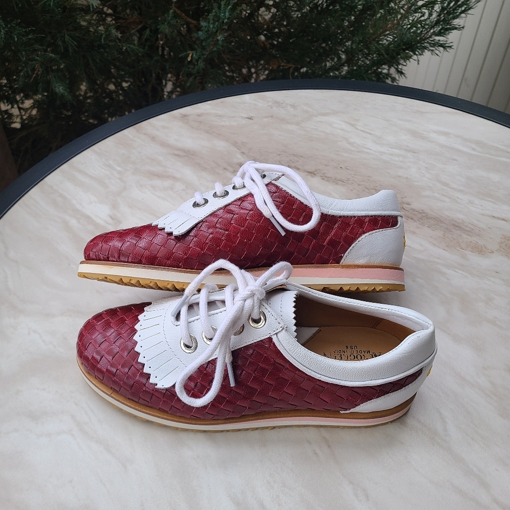 AerogreeN Women's Hand Woven Leather Golf Shoes Size 6